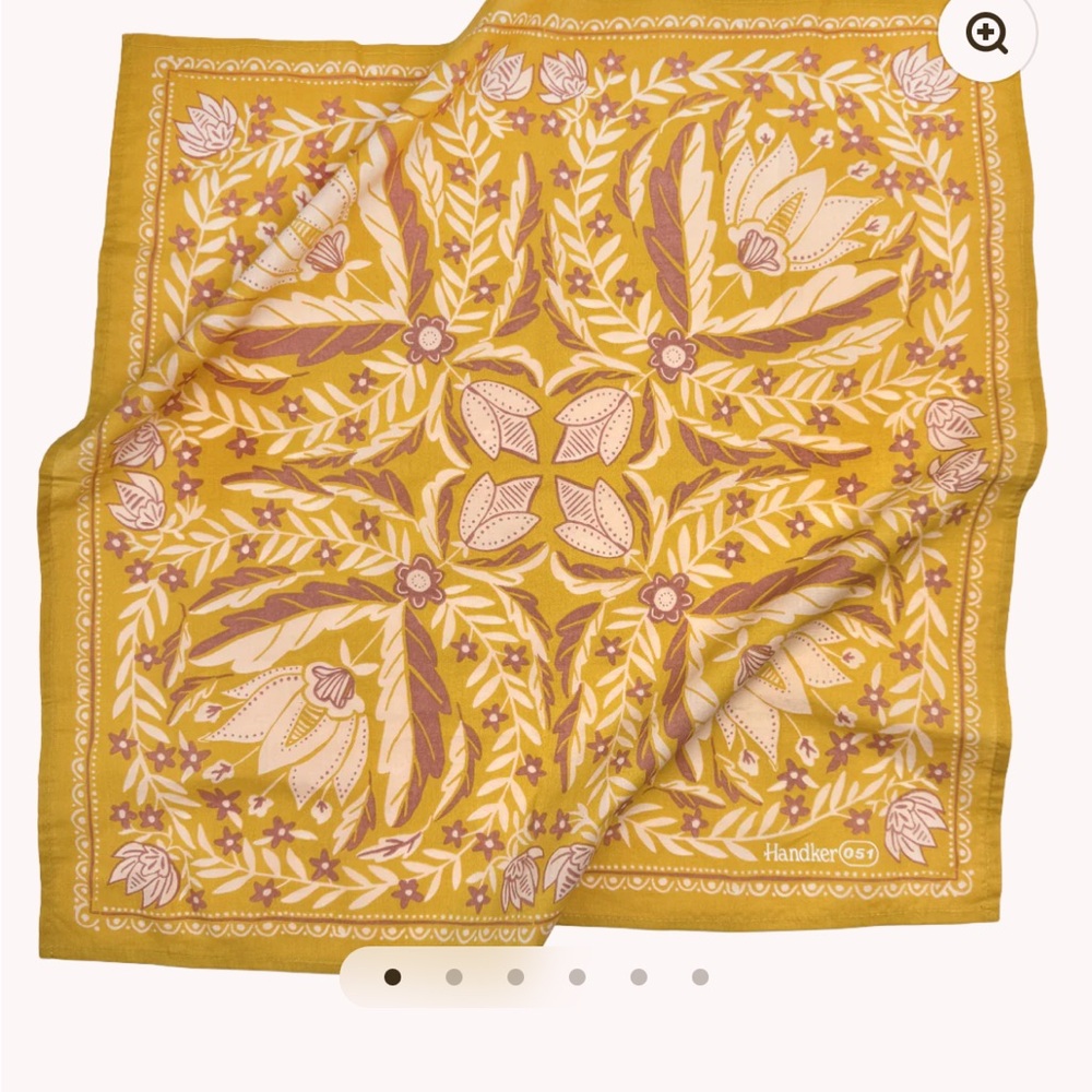 Mustard Floral Cotton Bandana by Handker